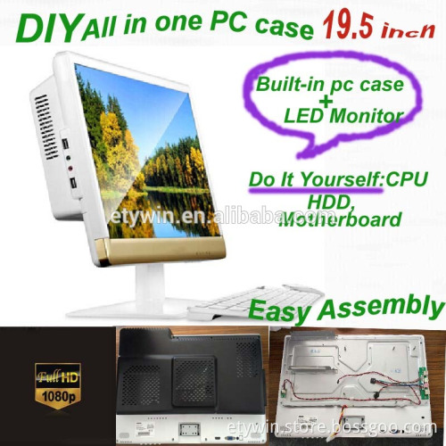 New invention computer All in one pc case with 19.5"LED monitor ,desktop computer without CPU